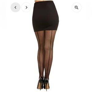 Black Sheer Lace Tights Fishnet Pantyhose